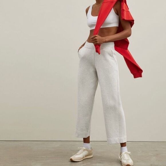 Everlane The Track Wide Leg Pant Light Gray Sweatpants Joggers women’s S - Picture 12 of 12